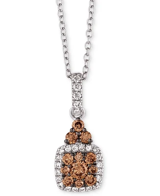 Le Vian Chocolatier Chocolate Diamond (1/3 ct. t.w.) & Vanilla Diamond (1/10 ct. t.w.) Pendant 18" Necklace in 14k Vanilla Gold