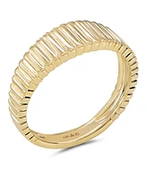 Devata Ribbed Band Ring in 14K Gold, Size 8, approx. 3.7 grams.