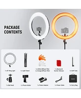 Neewer Ring Light 18inch Kit: 55W 5600K Professional Led with Stand and Phone Holder, Soft Tube & Bag for Tattoo Lash Extension Barber Makeup Artist S