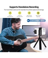 Neewer CM28 Wireless Lavalier Microphone System with Charging Case, 1 Click Noise Canceling, 4GB Storage for 9Hrs of 48KHz 16 Bit Uncompressed Audio L