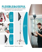 Neewer Heavy Duty Light Stand with Casters, Adjustable Tripod Stand with 100% Stainless Steel, Photography Wheeled Base Stand for Studio Softbox, Mono