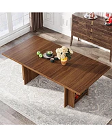 Tribesigns Farmhouse Dining Table for 6 to 8, 63-Inch Rectangular Wooden Kitchen with Storage, Industrial Dinner Shelves R