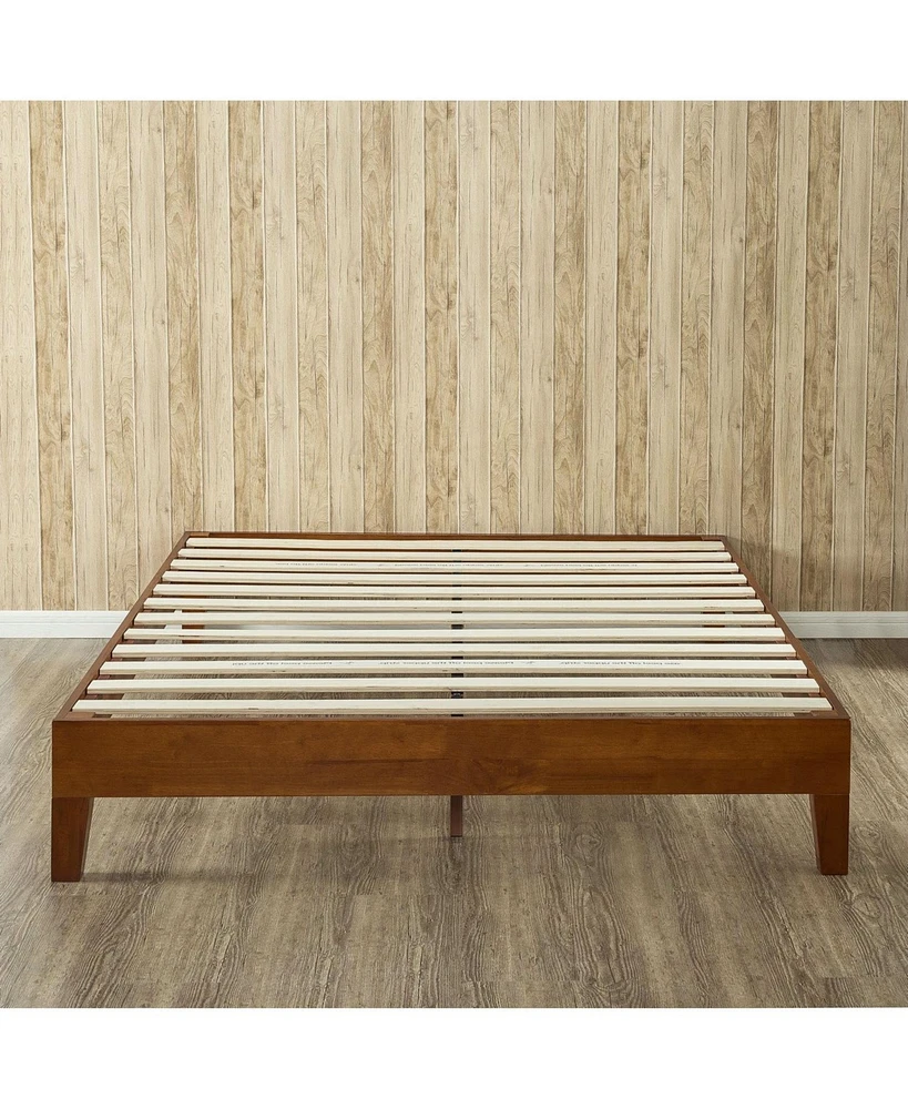 Slickblue Modern Low Profile Solid Wood Platform Bed Frame for Sleek Bedroom Style