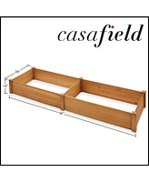 Casafield Outdoor Raised Garden Bed - Wooden Planter Box for Vegetables, Grass, Lawn, and Yard - 96 x 28 x 10, Natural