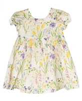 Rare Editions Baby Girl Printed Floral Bunny Cotton Dress