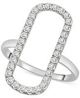 Diamond Open Rectangle Statement Ring (1/2 ct. t.w.) 14k Yellow or White Gold, Created for Macy's