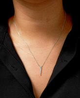 Diamond Pave Spike Pendant Necklace (1/10 ct. t.w.) 10k Yellow or White Gold, 15" + 2" extender, Created for Macy's