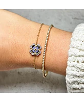 The Lovery Lavender Enamel Single Clover Bracelet 14K Gold