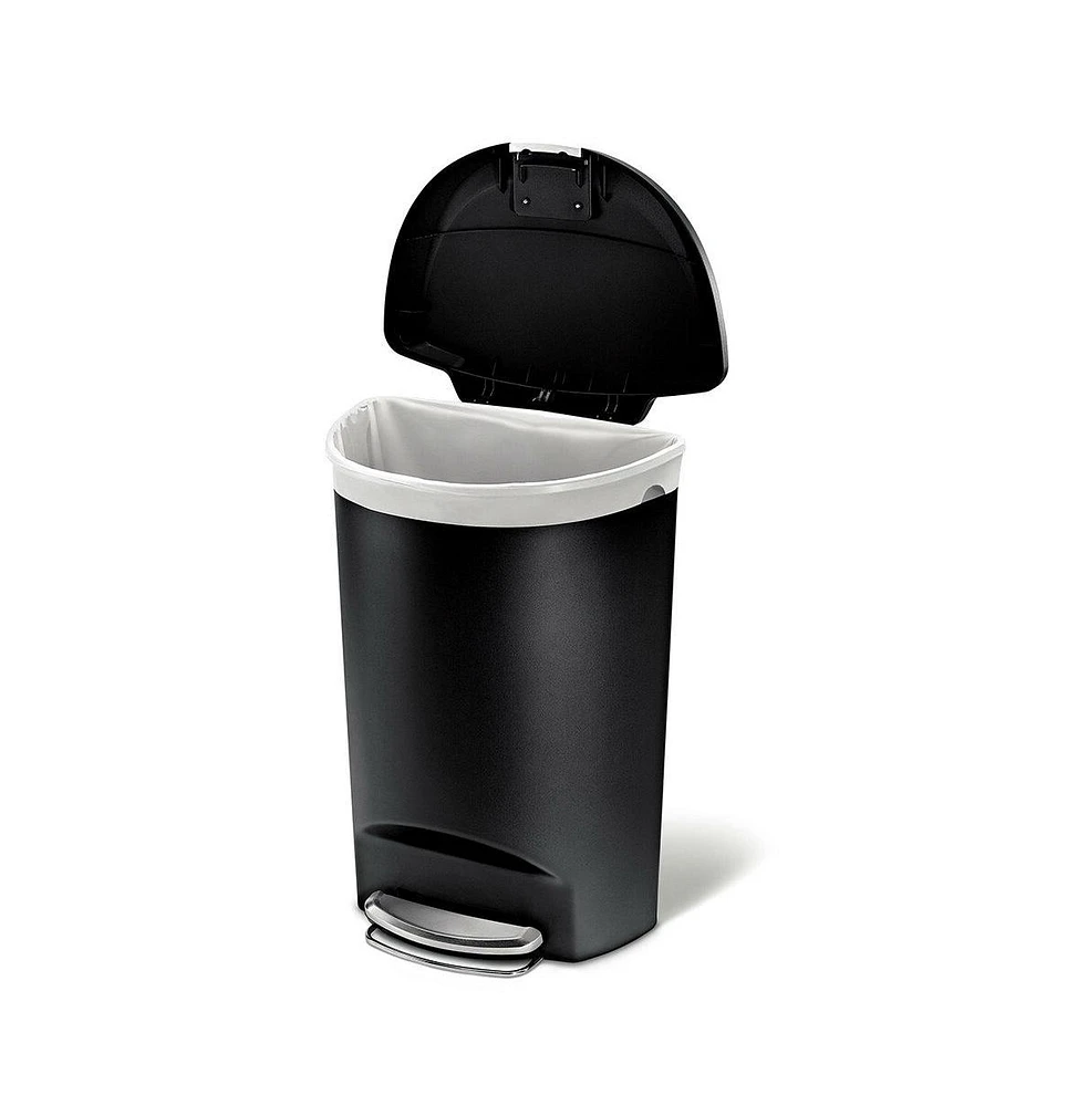 Slickblue 13-Gallon Kitchen Trash Can with Foot Pedal and Step Lid for Hands-Free Disposal