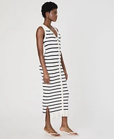 French Connection Women's Nadina Striped Sleeveless Rib-Knit Dress