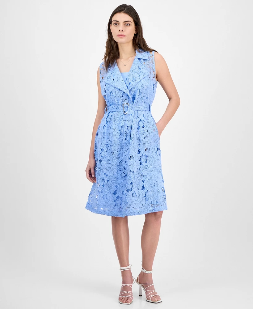 julia jordan Women's Sleeveless Lace Midi Dress