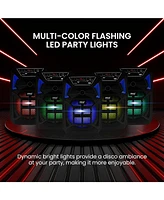 Pyle Bluetooth Pa Speaker & Microphone System - Portable Karaoke Speaker with Led Lights, Fm Radio & MP3/Usb Support