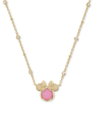 Kendra Scott 14k Gold-Plated Cubic Zirconia & Cultured Freshwater Pearl Minnie Mouse 14" Adjustable Pendant Necklace