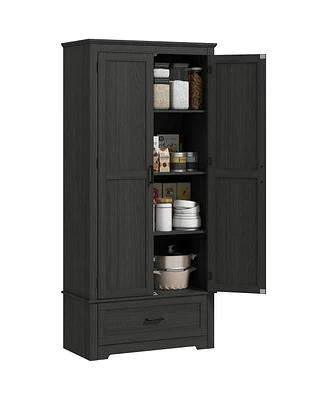 Homcom 69" Tall Kitchen Storage Cabinet with Adjustable Shelves