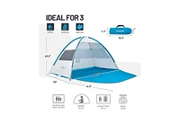 EchoSmile Beach Tent Sun Shelter for 3 Person, Beach Canopy Sun Protection Upf 50+, Easy Setup & Lightweight & Portable Cabana Tent Sun Shade for Baby