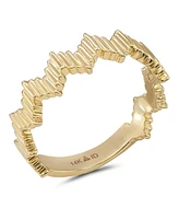 Devata Ribbed Zig Zag Ring in 14K Gold, Size 6, approx. 3 grams.