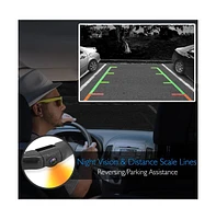 Pyle Car Camera & Rearview Mirror Display Kit, 7.4 Lcd, Night Vision, Backup Camera