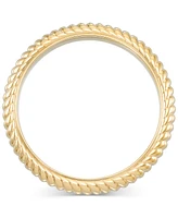 Signature Gold Ribbed Bangle Bracelet in 14k Gold Over Resin