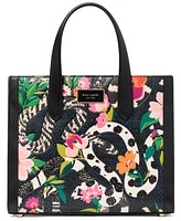 kate spade new york Manhattan Snake Print Embossed Leather Small Tote