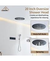 Casainc 20 Inch Luxury 3 Sprays Showerhead Thermostatic Shower System with 3 Sprays Handheld
