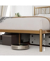 gaomon Platform Bed Frame with Headboard Modern Bed Frame with Large Under Bed Storage