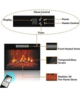 gaomon 67'' Tv Stand + 23'' Wick Tv Stand Electric Fireplace Electric Fireplace with Remote Control 1400W Powerful Heater