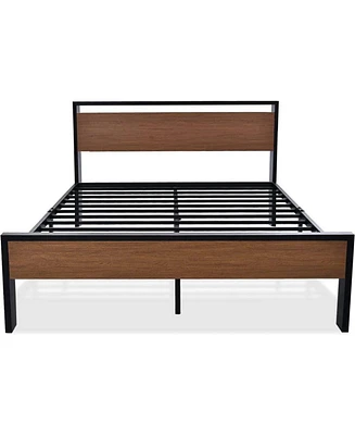 Slickblue Platform Bed with Headboard and Footboard for Stylish and Supportive Bedroom Design