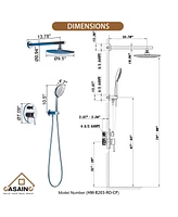 Casainc Rainfall Complete Shower System with 5-Setting Handheld and Rough Valve