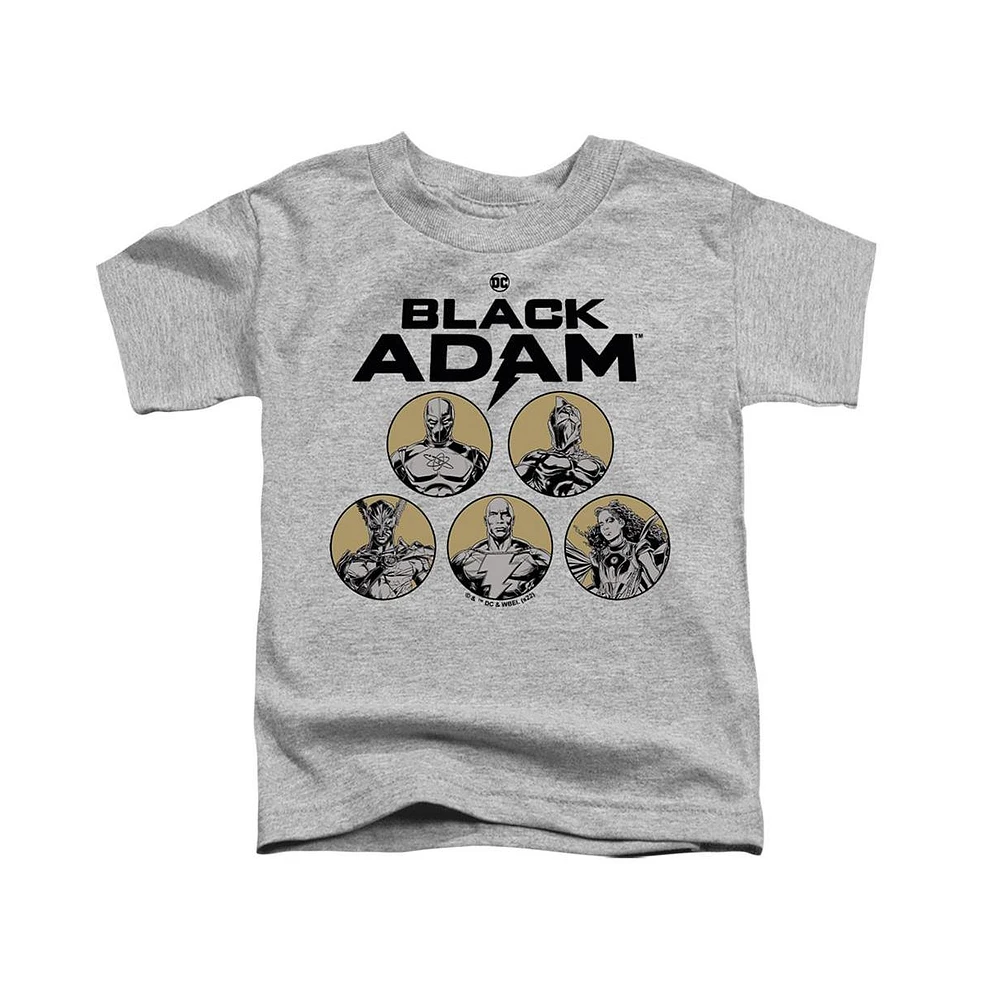 Black Adam Toddler Girls Baby-Girls Contrast Group Short Sleeve Tee / T-Shirt