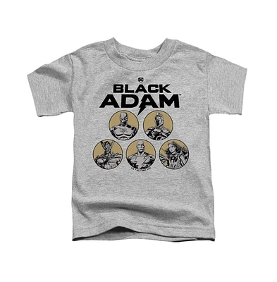 Black Adam Toddler Girls Baby-Girls Contrast Group Short Sleeve Tee / T-Shirt