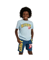 Kirby Boys Collegiate Style Short Sleeve Tee and Matching Lounge Shorts 2-Piece Set