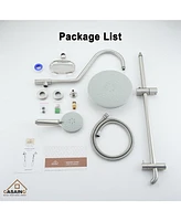 Casainc Pressure Balanced Complete Shower System with Clawfoot Control Handle and Rough-in Valve