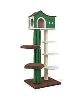 Gymax 7-Tier Modern Cat Tree Tower 61'' Cat Climbing Stand with Sisal Scratching Posts