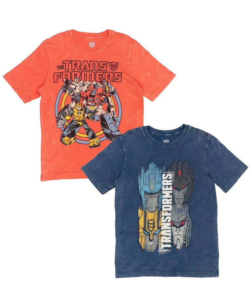 Transformers Boys Optimus Prime Bumblebee Megatron 2 Pack T-Shirts to