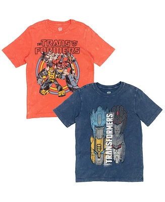 Transformers Boys Optimus Prime Bumblebee Megatron 2 Pack T-Shirts to