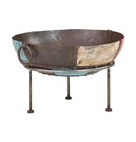 vidaXL Colorful Rustic Fire Pit 23.6" Iron