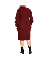 City Chic Plus Size Saskia Rib Dress
