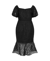 City Chic Plus Lace Lily Dress