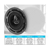 Pyle 8" In-Wall/In-Ceiling 2-Way Full Range Stereo Speakers with Magnetic Grill (600W Max)