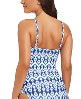 Beyond Control Women's Fine Ikat High-Neck Tankini