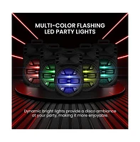 Pyle 12" Portable Bluetooth Pa Speaker System - Karaoke Speaker with Dj Led Lights, Usb/Fm/Bt/Aux, Remote Control