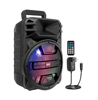 Pyle 12" Portable Bluetooth Pa Speaker System - Karaoke Speaker with Dj Led Lights, Usb/Fm/Bt/Aux, Remote Control