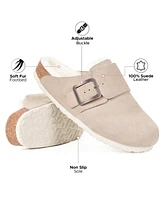 Aerothotic - Atlas Fur Genuine Leather Fur Lined Clogs for Women with Arch Support