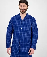 Club Room Men's Windowpane Plaid Pajama Set, Exclusively at Macy's