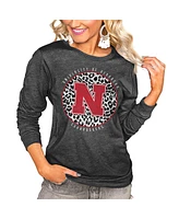 Gameday Couture Women's Charcoal Nebraska Huskers Call the Shots Oversized Long Sleeve T-Shirt