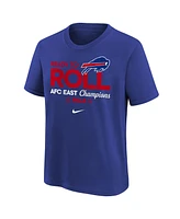 Nike Big Boys and Girls Royal Buffalo Bills 2024 Afc East Division Champions Locker Room Trophy Collection T-Shirt