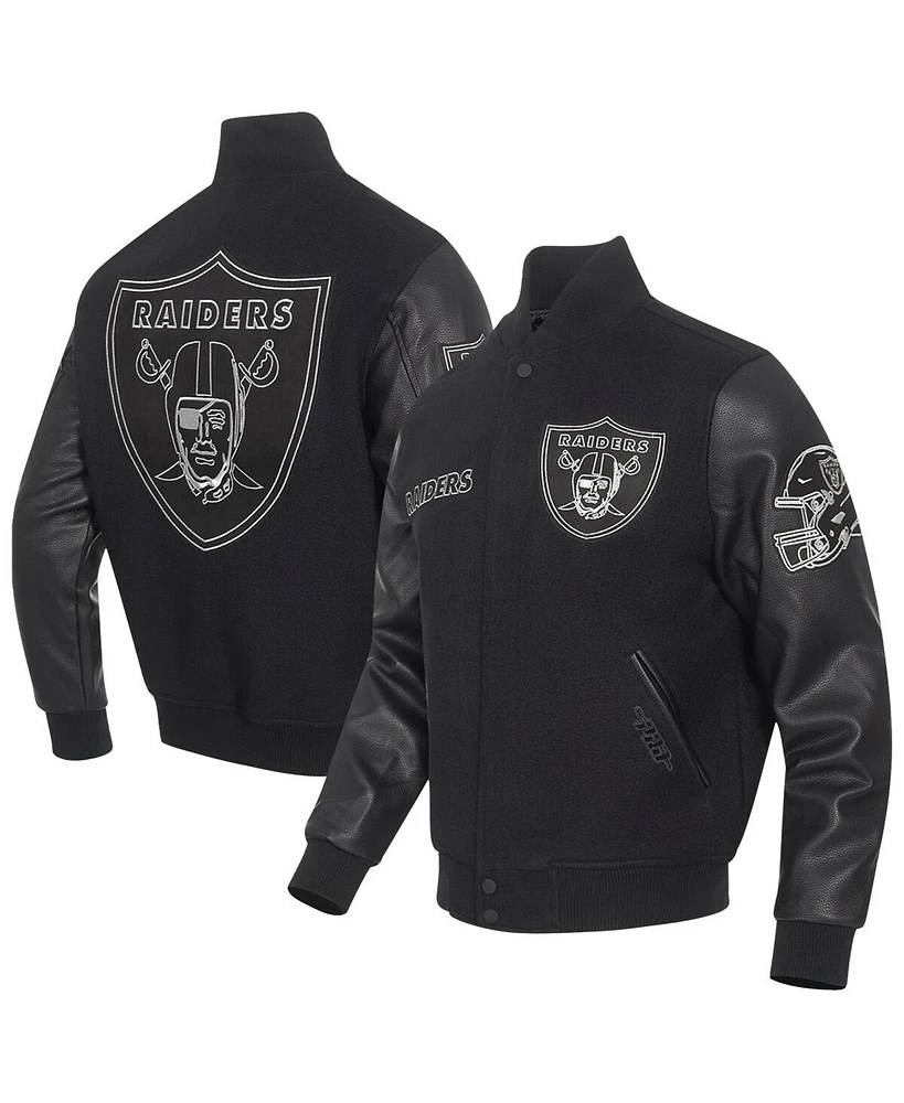 Pro Standard Men's Black Las Vegas Raiders Full-Zip Varsity Jacket