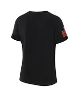 Wear by Erin Andrews x Gracie Hunt Women's Black Cincinnati Bengals Draft Me Lace-Up T-Shirt