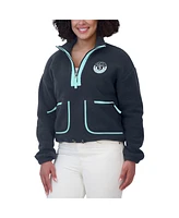 Wear by Erin Andrews Women's Deep Sea Blue Seattle Kraken Polar Fleece Half-Zip Jacket