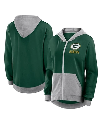 Logo Athletic Women's Green Bay Packers Hit It French Terry Full-Zip Hoodie